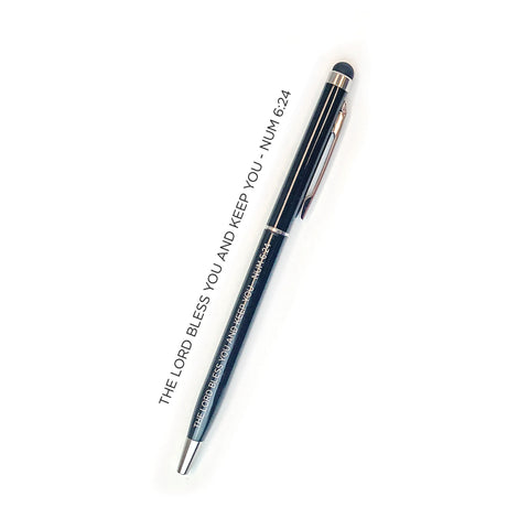 The Lord Bless You and Keep You Narrow Stylus Pen - Black
