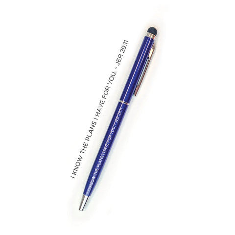 I Know the Plans I Have for You Narrow Stylus Pen - Royal Blue