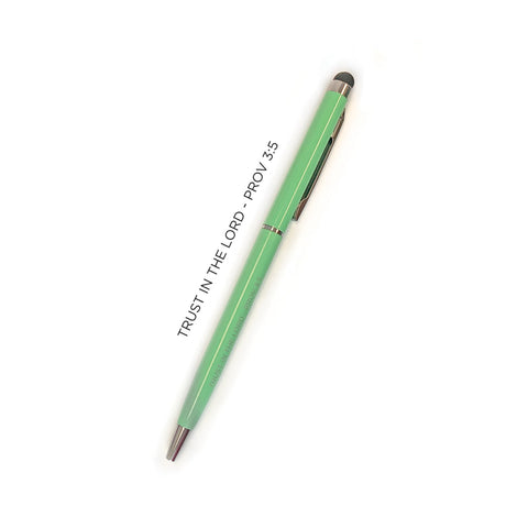 Trust in the Lord Narrow Stylus Pen - Green