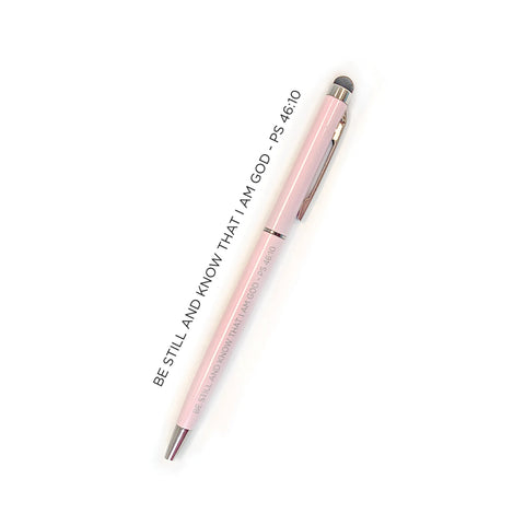 Be Still and Know Narrow Stylus Pen - Light Pink