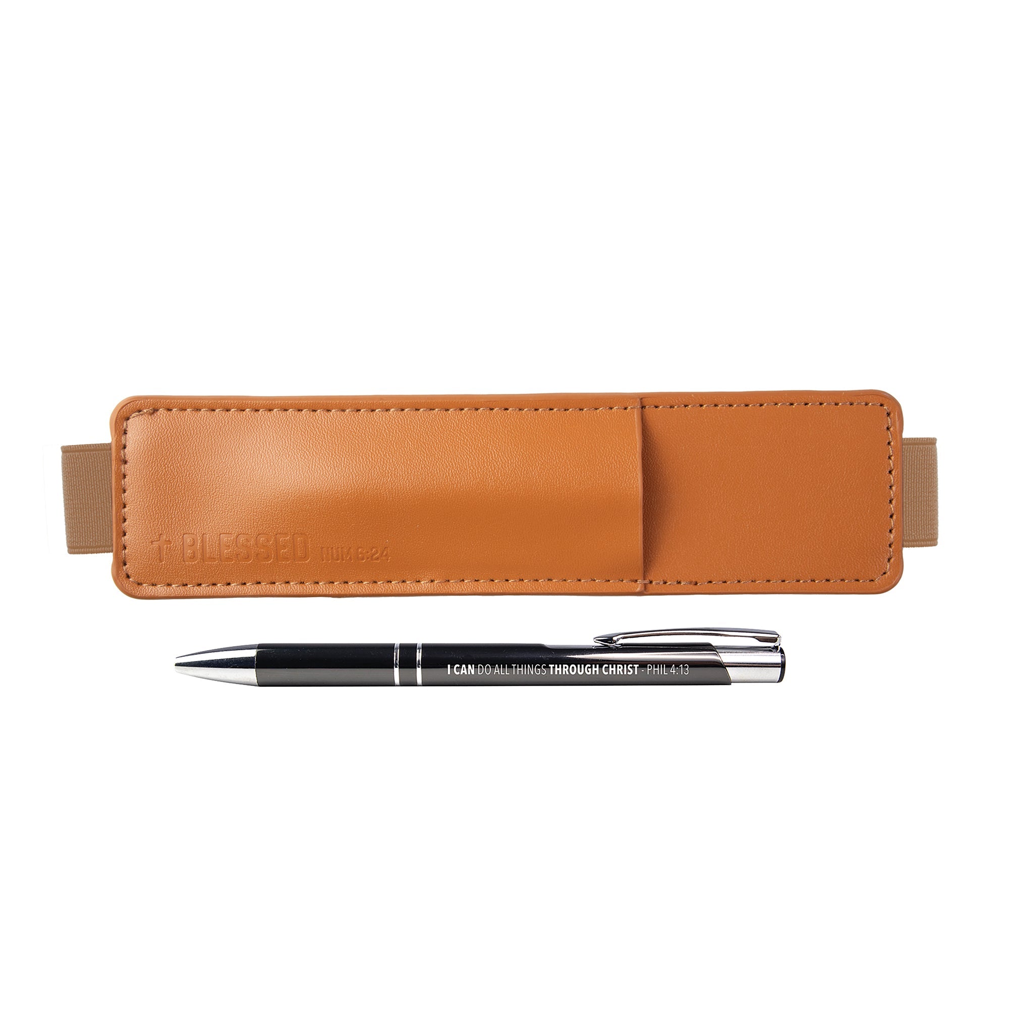Pen and Pocket Set, Tan and Black – I Can Do All Things, Phil 4:13