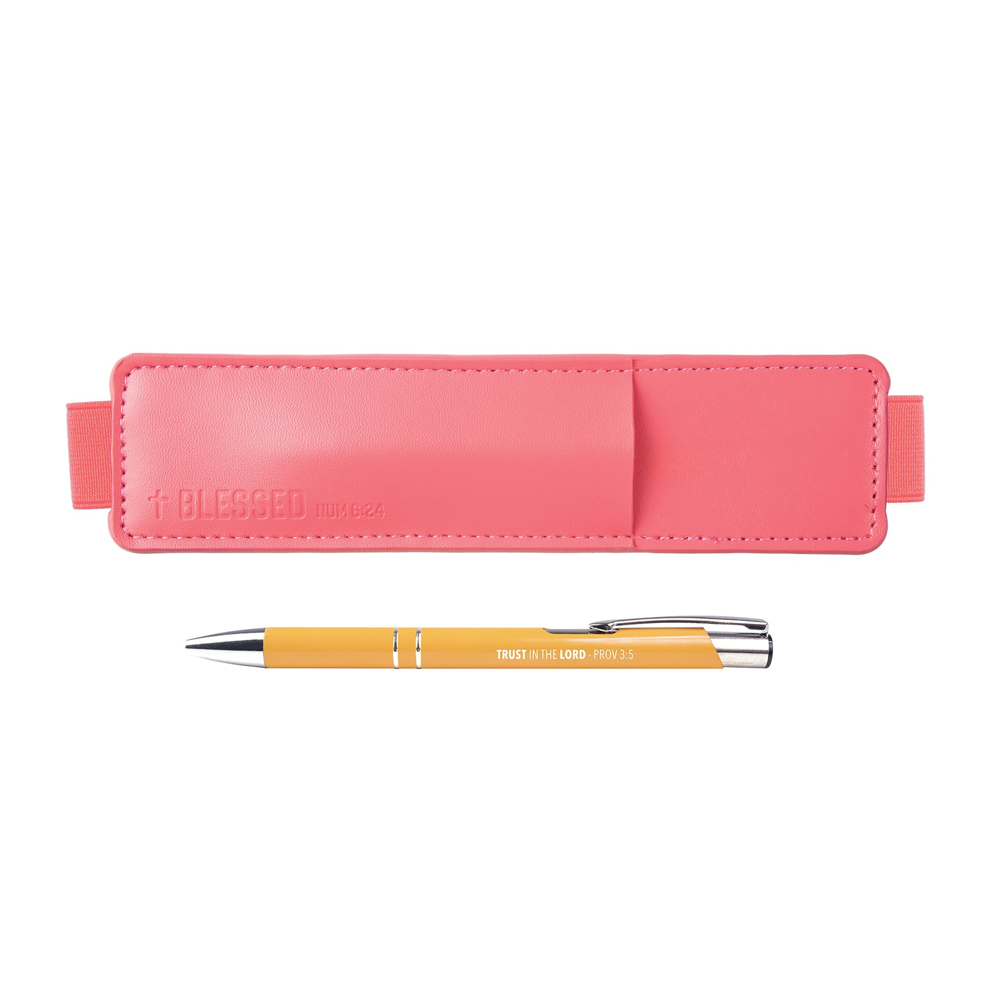 Pen and Pocket Set, Coral and Amber – Trust in the Lord, Pro 3:5
