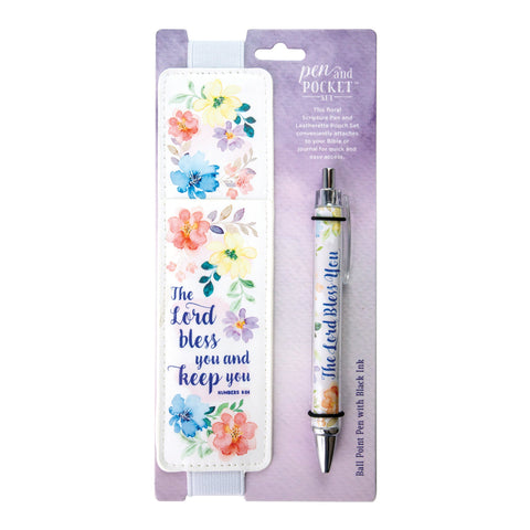 Pen and Pocket Set, Floral – The Lord Bless You, Numbers 6:24