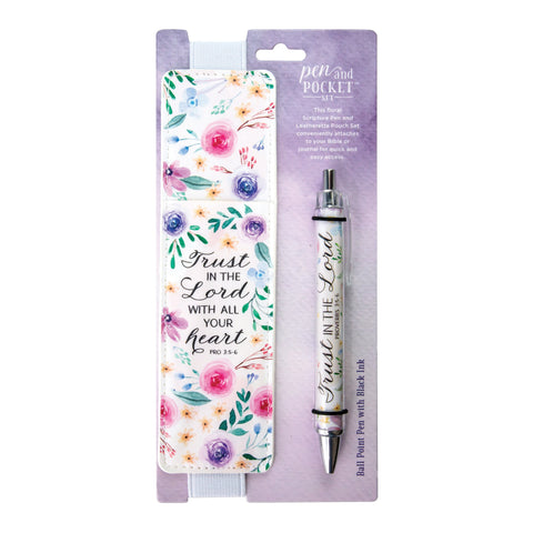 Pen and Pocket Set, Floral – Trust in the Lord, Pro 3:5-6