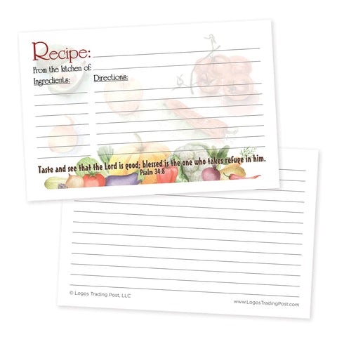 Recipe Cards – Vegetables Bottom, Psalm 34:8