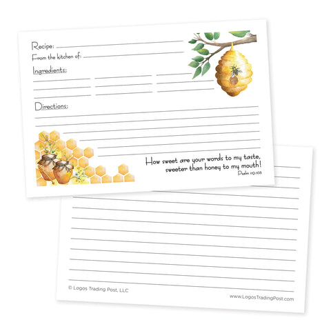 Recipe Cards – Honey Bees, Psalm 119:103