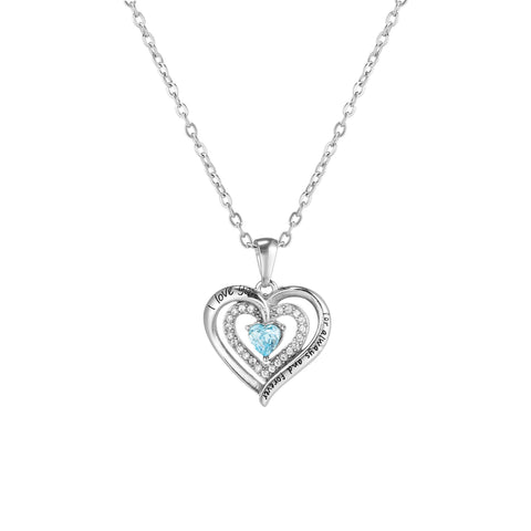 Heart Pendant with CZ Accents – I love you for always and forever