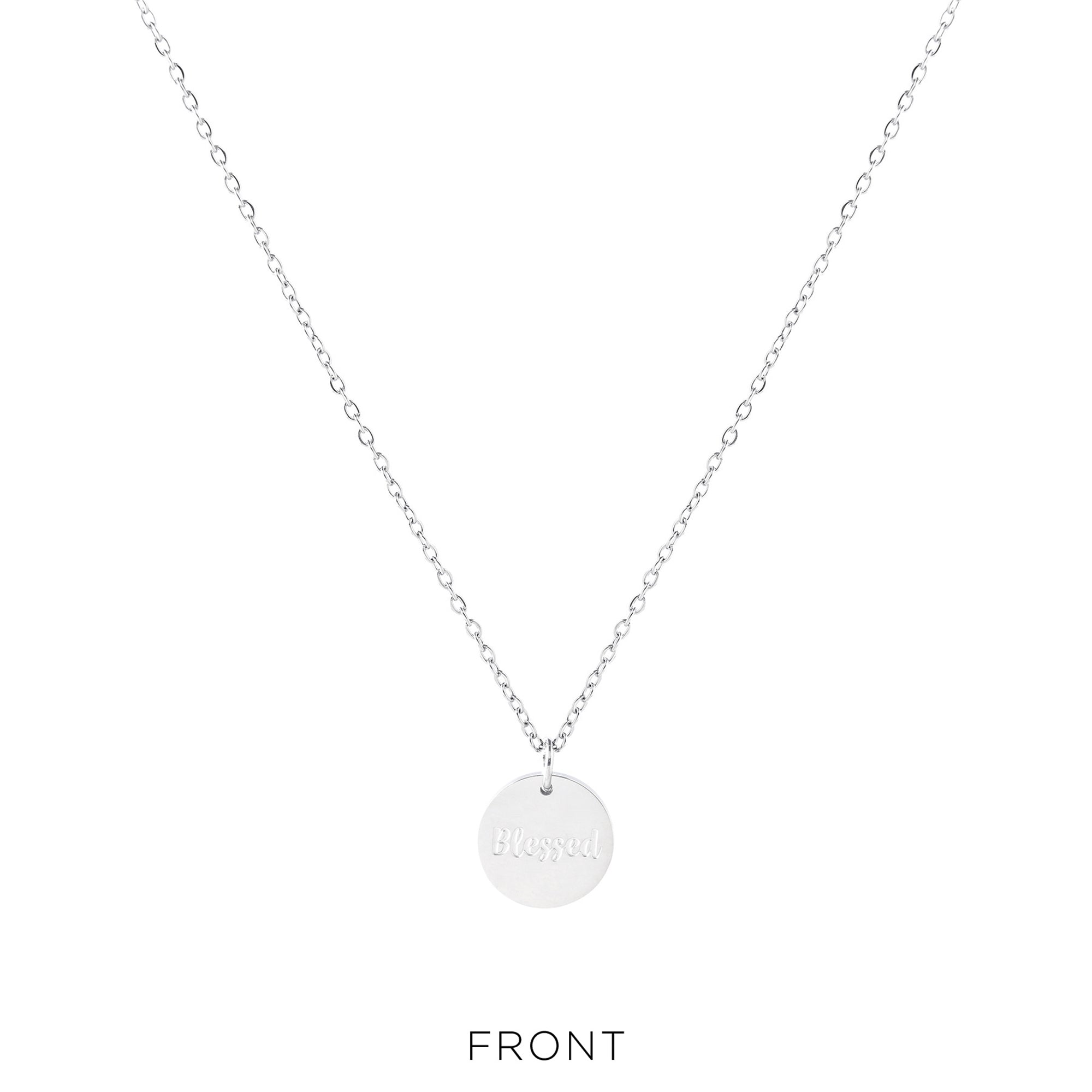 Blessed Stainless Steel Medallion Pendant with Card