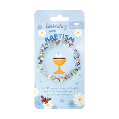 Butterfly Stretch Bracelet Blue, Baptism