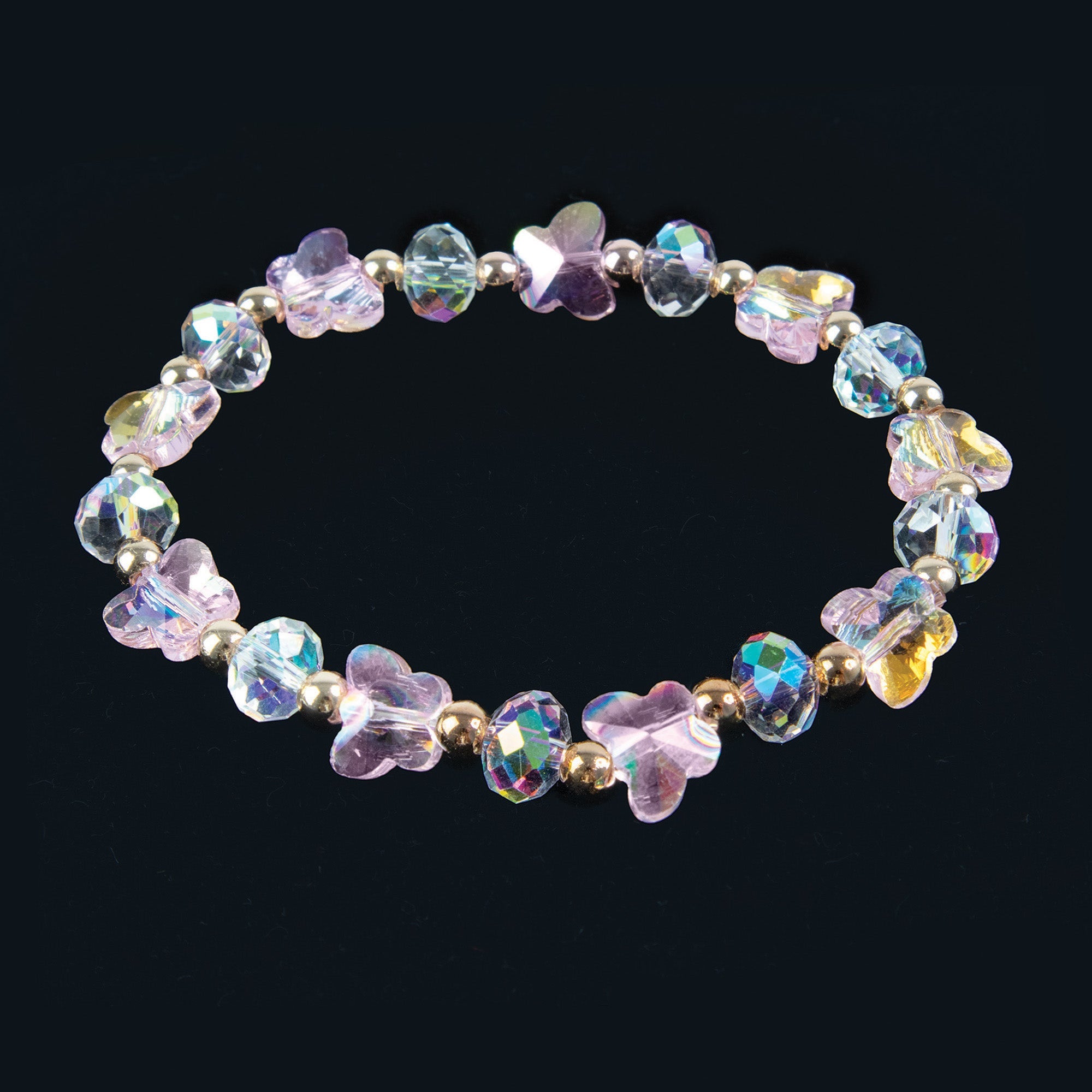 Butterfly Stretch Bracelet Pink, First Communion