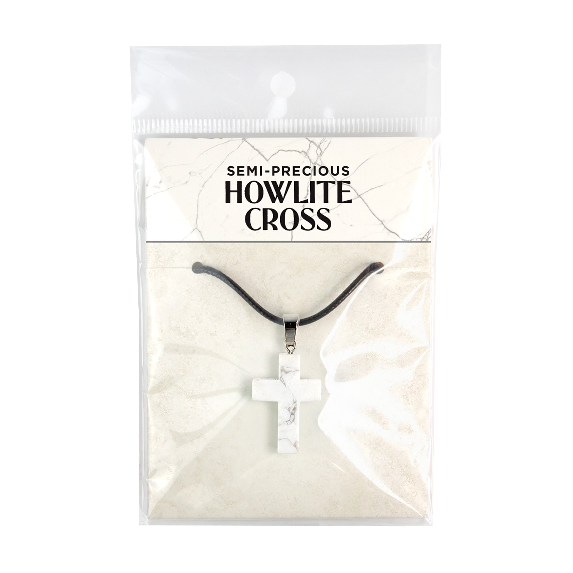 Stone Cross Pendant - Howlite