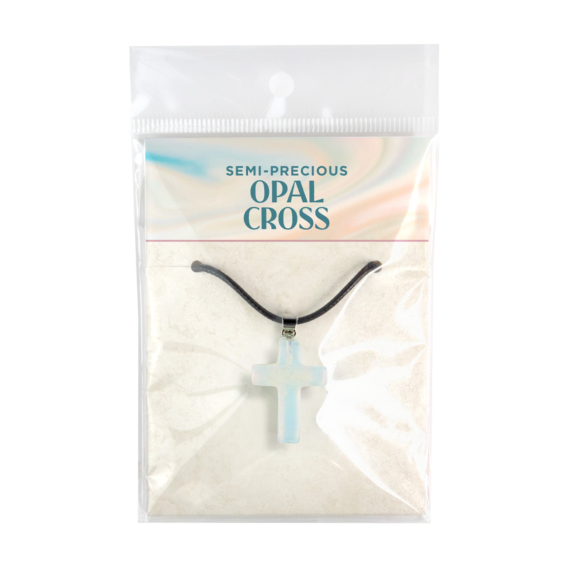Stone Cross Pendant - Opal