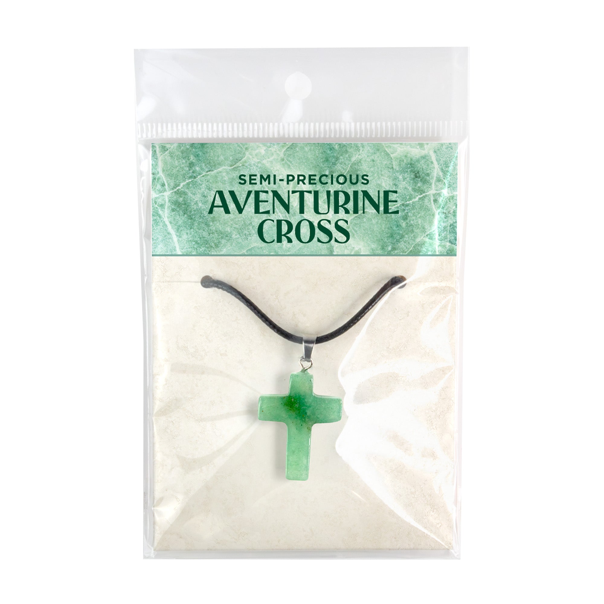 Stone Cross Pendant - Green Aventurine