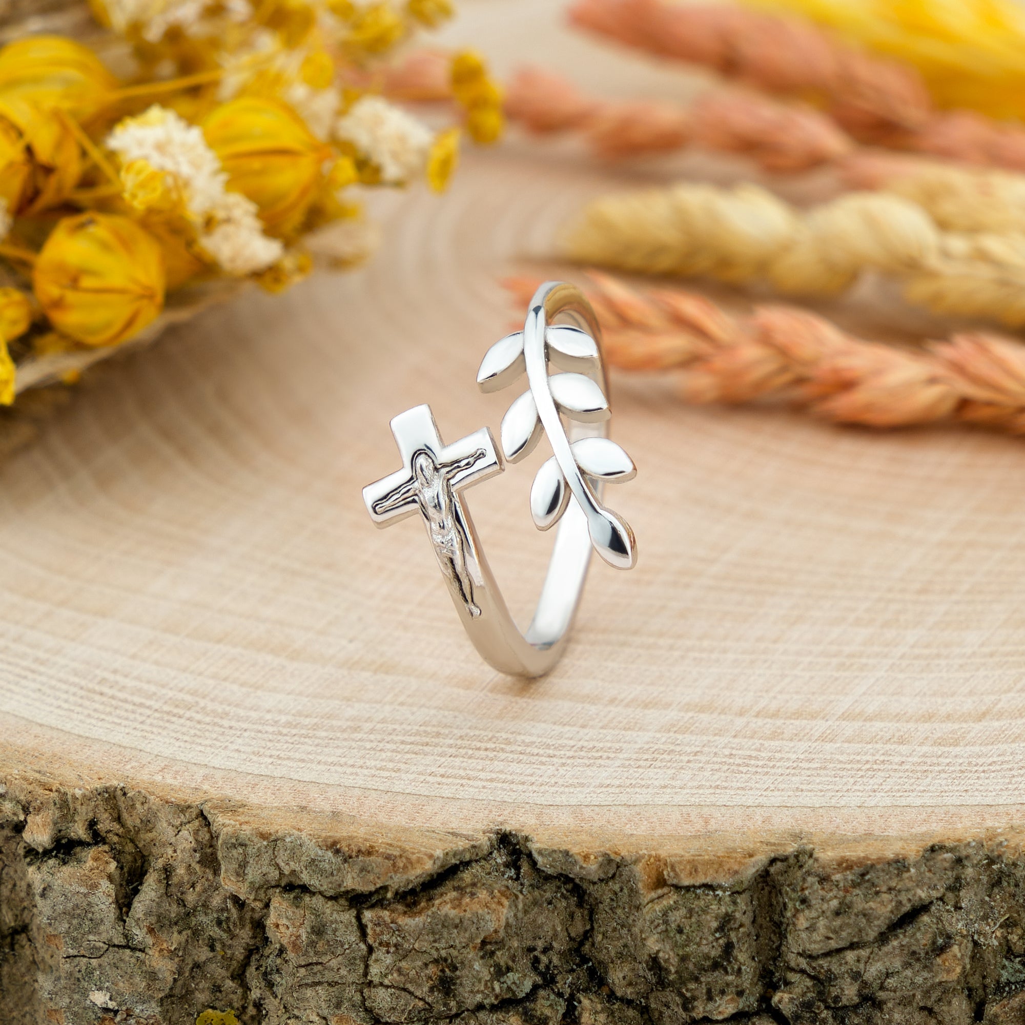 Olive Branch and Simple Crucifix
