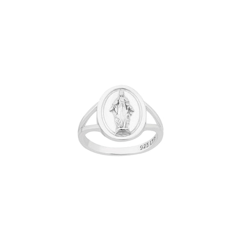 Our Lady of Grace Sterling Silver Simple Ring