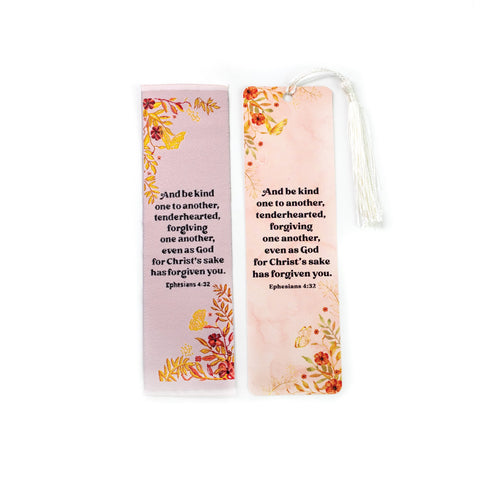 Be kind one to another - Ephesians 4:32 Woven and Tasseled Bookmark Set