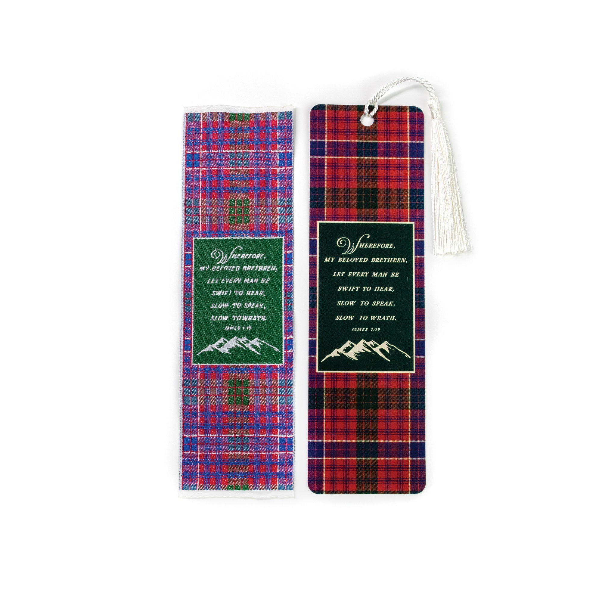 Let every man - James 1:19 Woven and Tasseled Bookmark Set