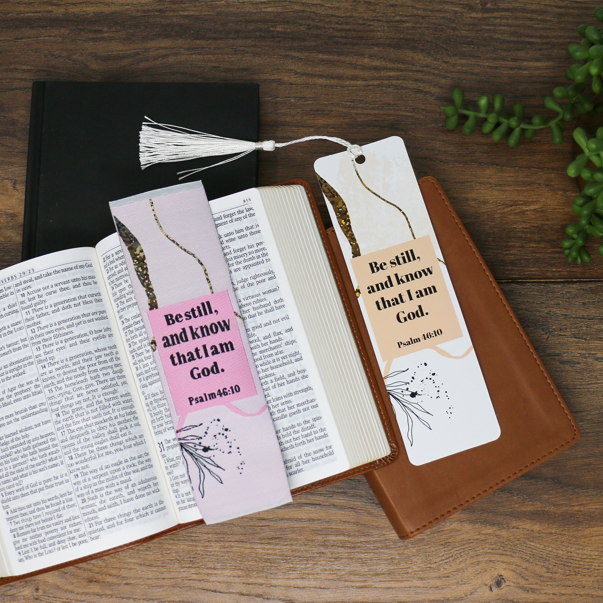 Be still and know that I am God - Psalm 46:10 Woven and Tasseled Bookmark Set