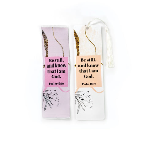 Be still and know that I am God - Psalm 46:10 Woven and Tasseled Bookmark Set
