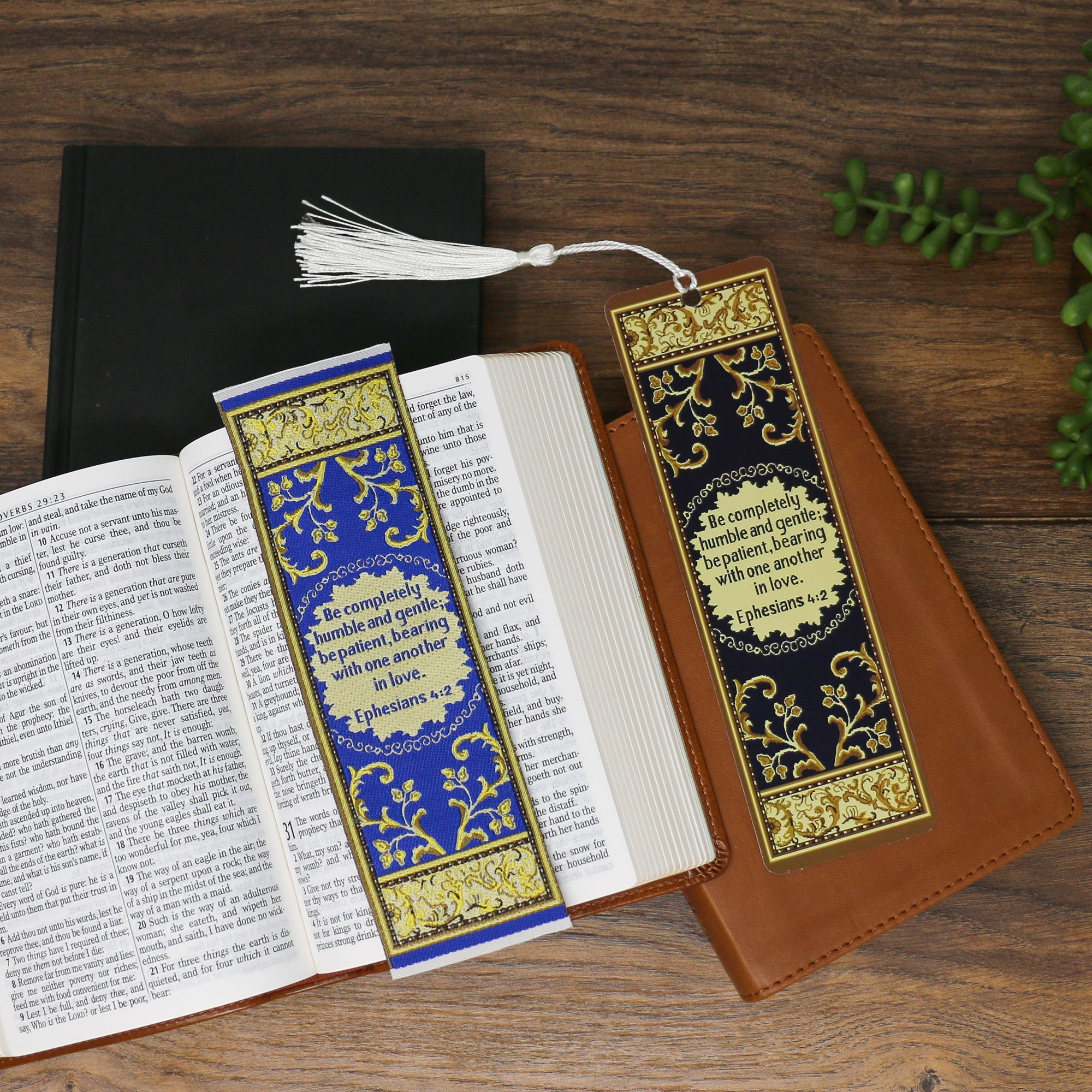 Bearing one another in love – Ephesians 4:2 Woven and Tasseled Bookmark Set