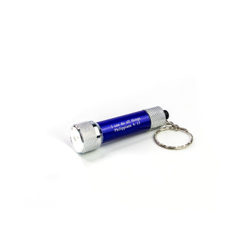 I Can Do All Things – Blue 5 LED Flashlight Keychain