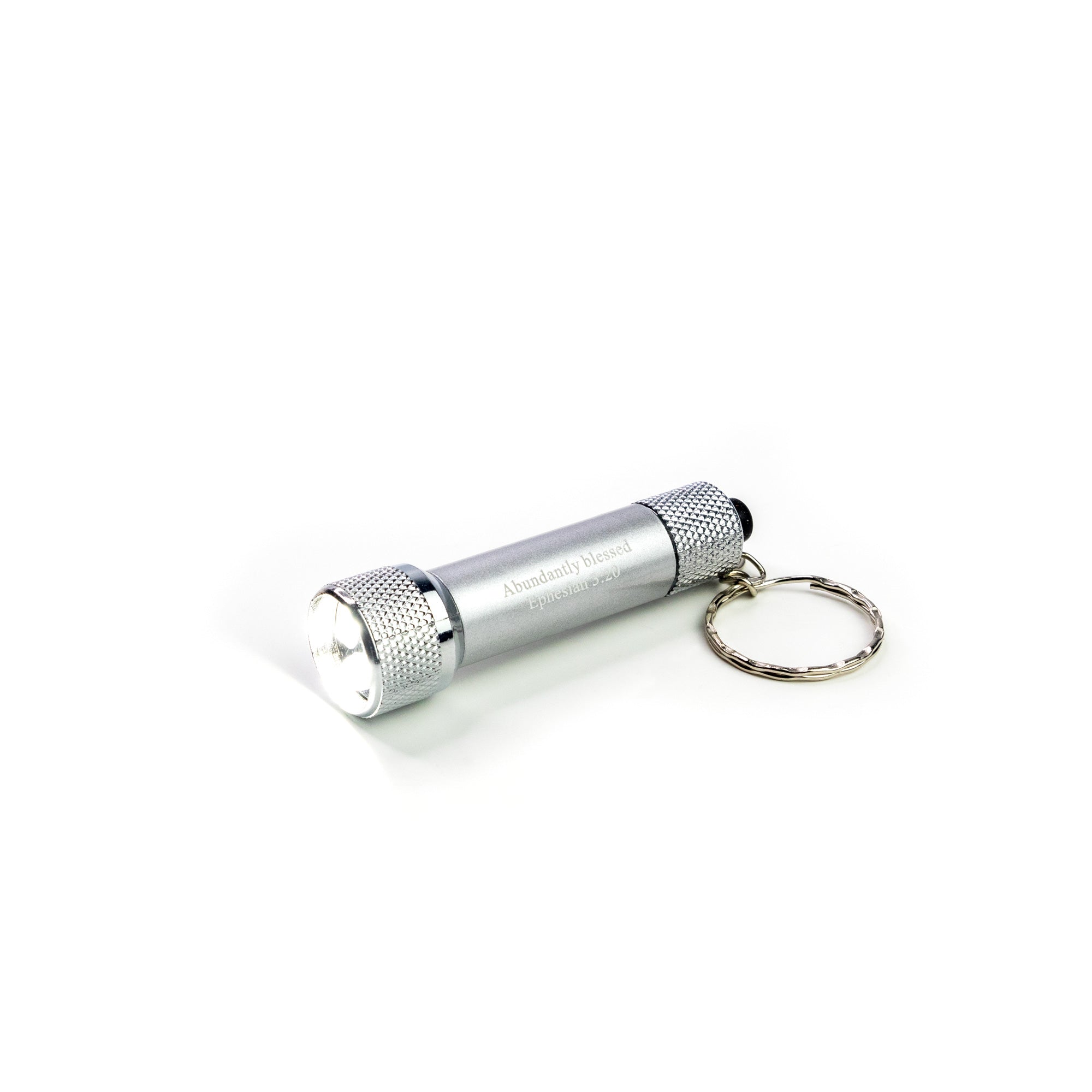 Abundantly Blessed – Silver 5 LED Flashlight Keychain