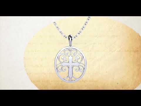 360 degree view of Tree of Life Sterling Silver Necklace with 18 inch chain