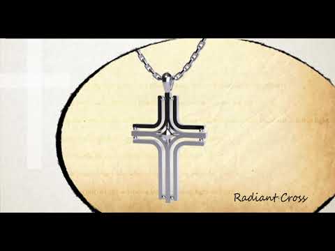 360 degree view of Radiant Cross Sterling Silver Necklace