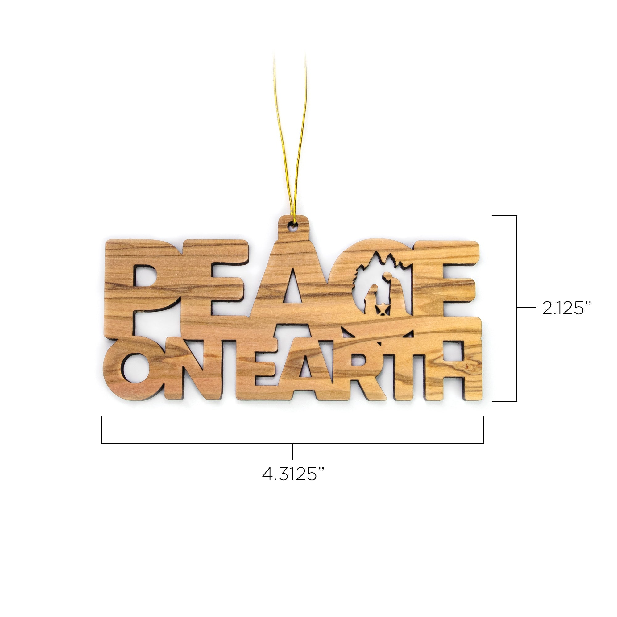 2D Christmas Ornament – Peace on Earth with Nativity