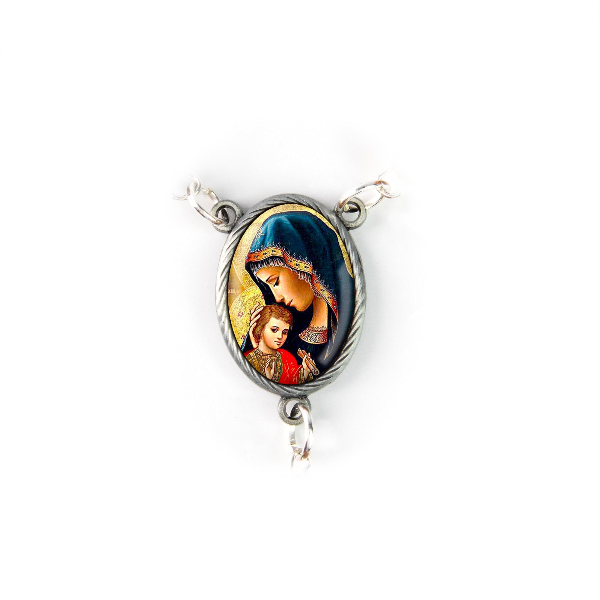 Our Lady of Perpetual Help, Holy Land Olive Wood Pocket Auto Rosary, Made in Bethlehem