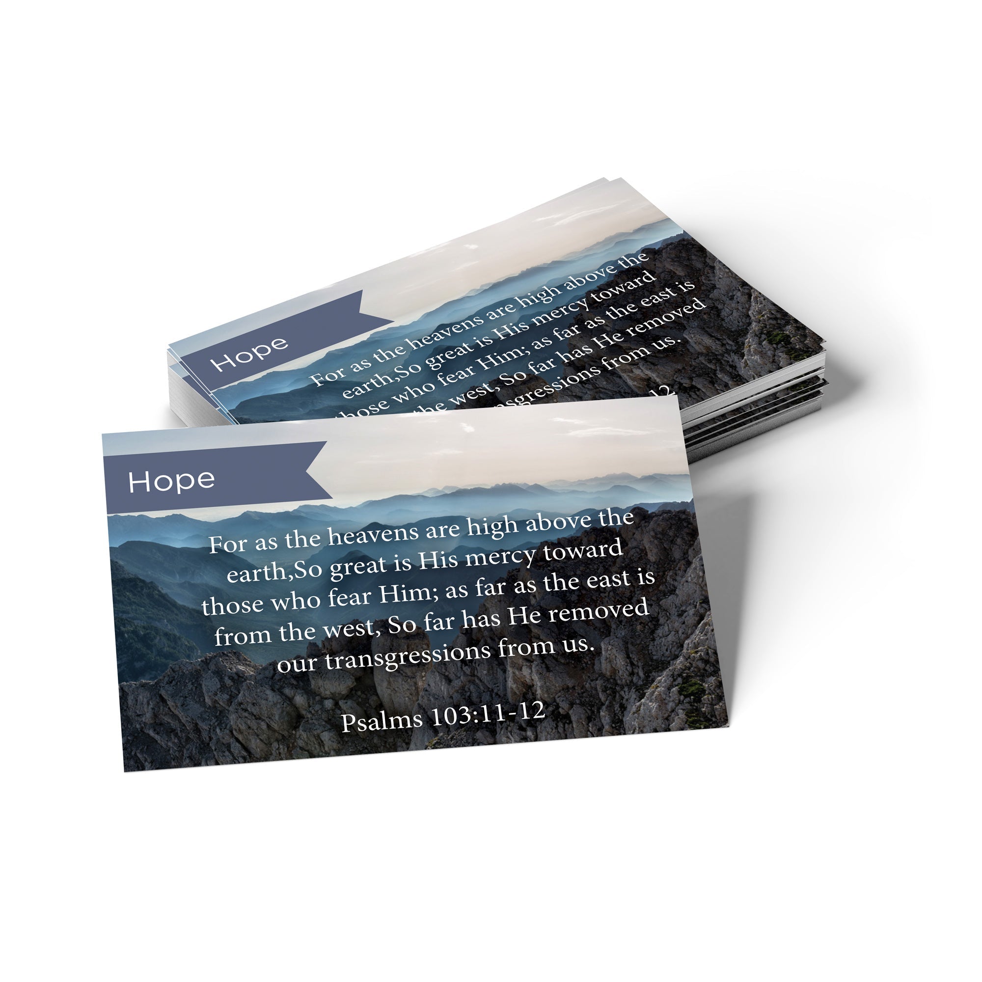 Pass Along Scripture Cards, Hope, Psalms 103:11-12, Pack 25