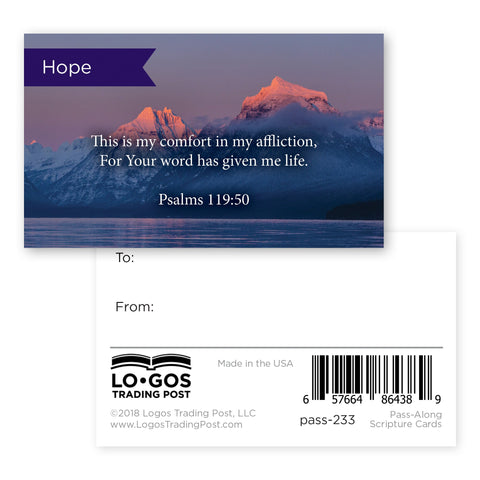 Pass Along Scripture Cards, Hope, Psalms 119:50, Pack 25