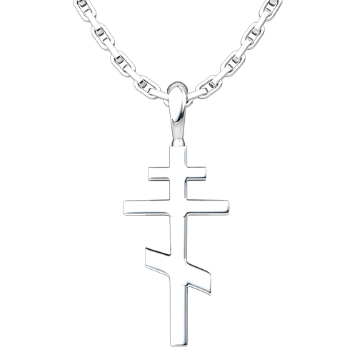 Saint Andrew Cross Sterling Silver Pendant - 18 Inch Chain