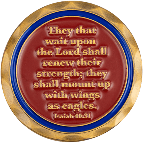 Mount Up with Wings as Eagles Christian Challenge Coin - Isaiah 40:31