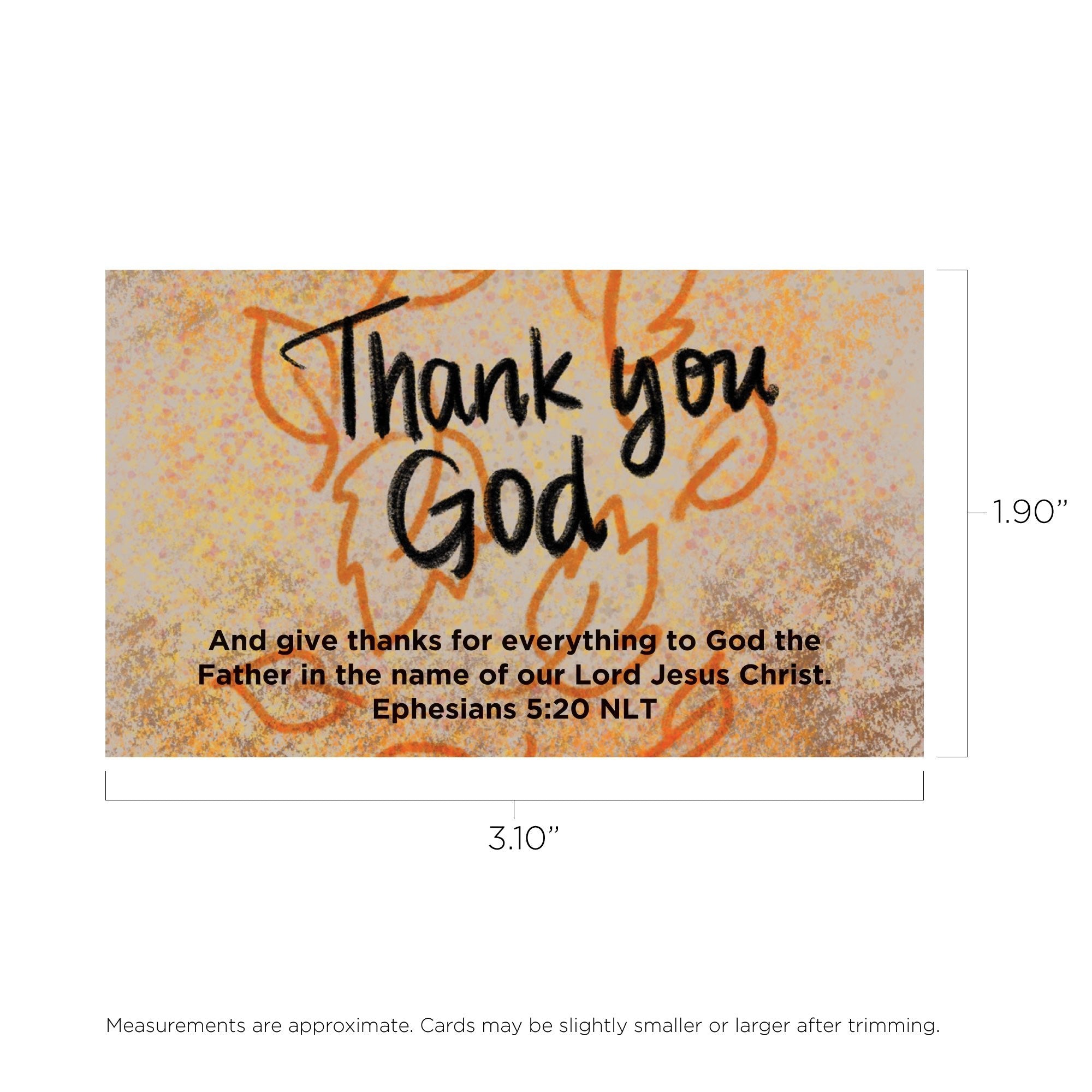 Thanksgiving, Pass Along Scripture Cards, Thank You God, Ephesians 5:20, Pack of 25