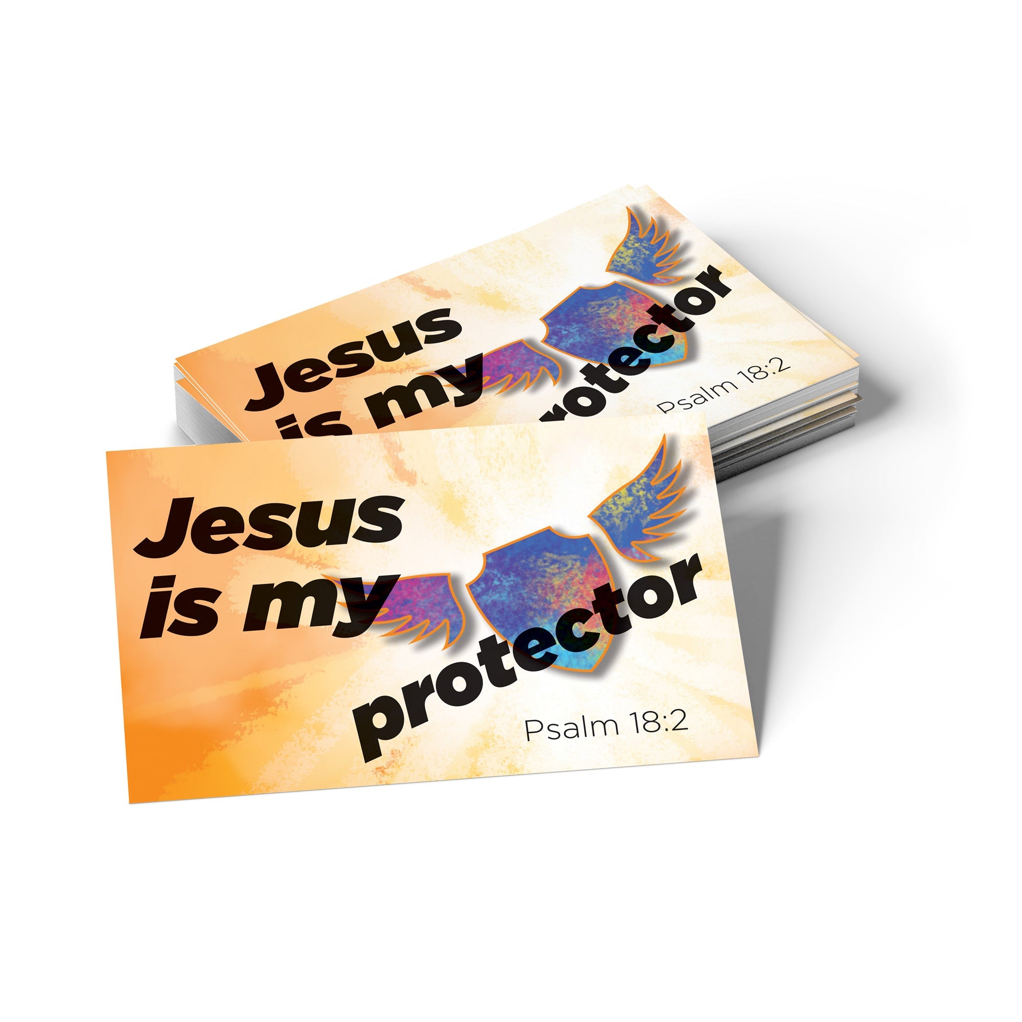Children and Youth, Pass Along Scripture Cards, Jesus is my Protector, Psalm 18:2, Pack of 25