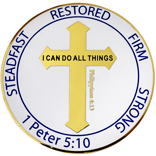 Men's Purity Coin Gold Plated Christian Challenge Coin - 1 Peter 5:10