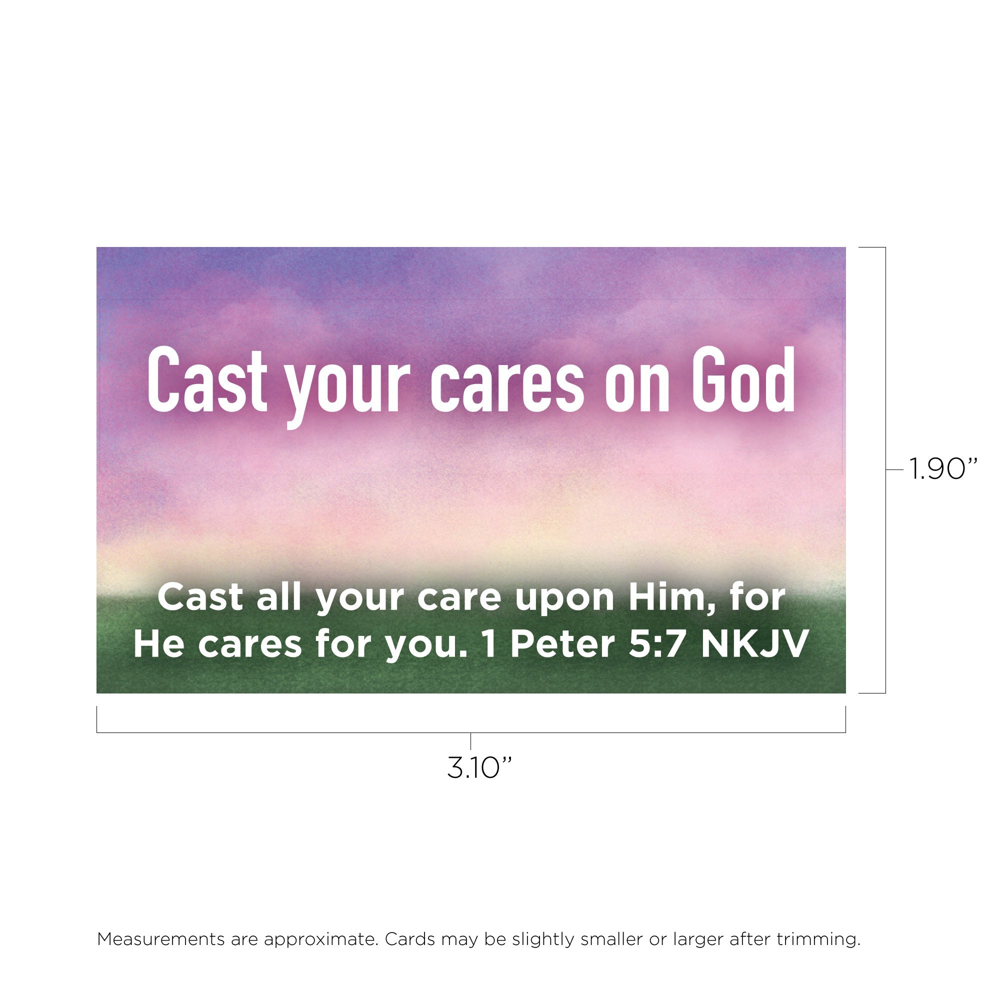 Children and Youth, Pass Along Scripture Cards, Cast Your Cares on God, 1 Peter 5:7, Pack of 25