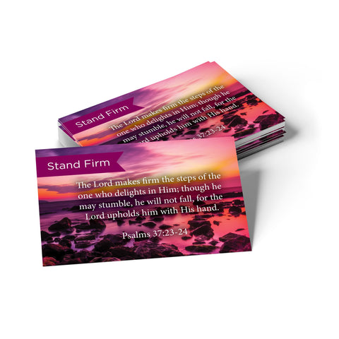 Pass Along Scripture Cards, Stand Firm, Psalms 37:23-24, Pack 25
