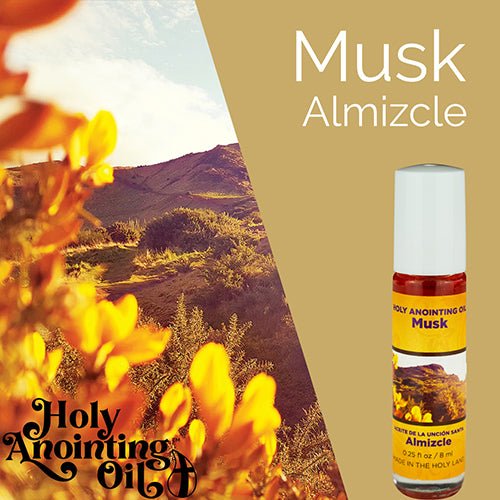 Musk Anointing Oil from Israel, Bulk Set of 6 Roll On Bottles, 1/4 oz Each, Made in the Holy Land of Jerusalem, Prayer Gift for Pastors & Priests, Aceite Ungido de Almizcle