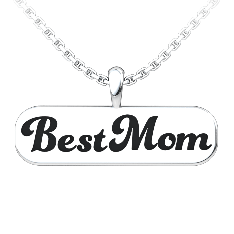 Best Mom Sterling Silver Pendant with an 18 inch chain