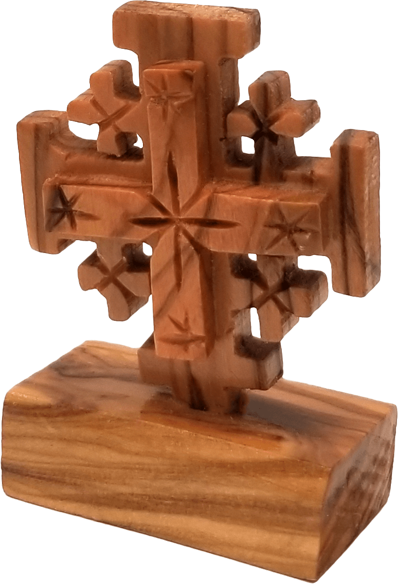 Jerusalem Cross on a Stand - Small pivoted left