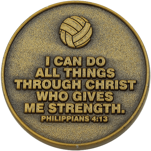 Volleyball Coin, Christian Sports Coin for Girls & Young Athletes