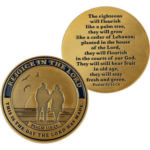Retirement Religious Antique Gold Plated Prayer Coin