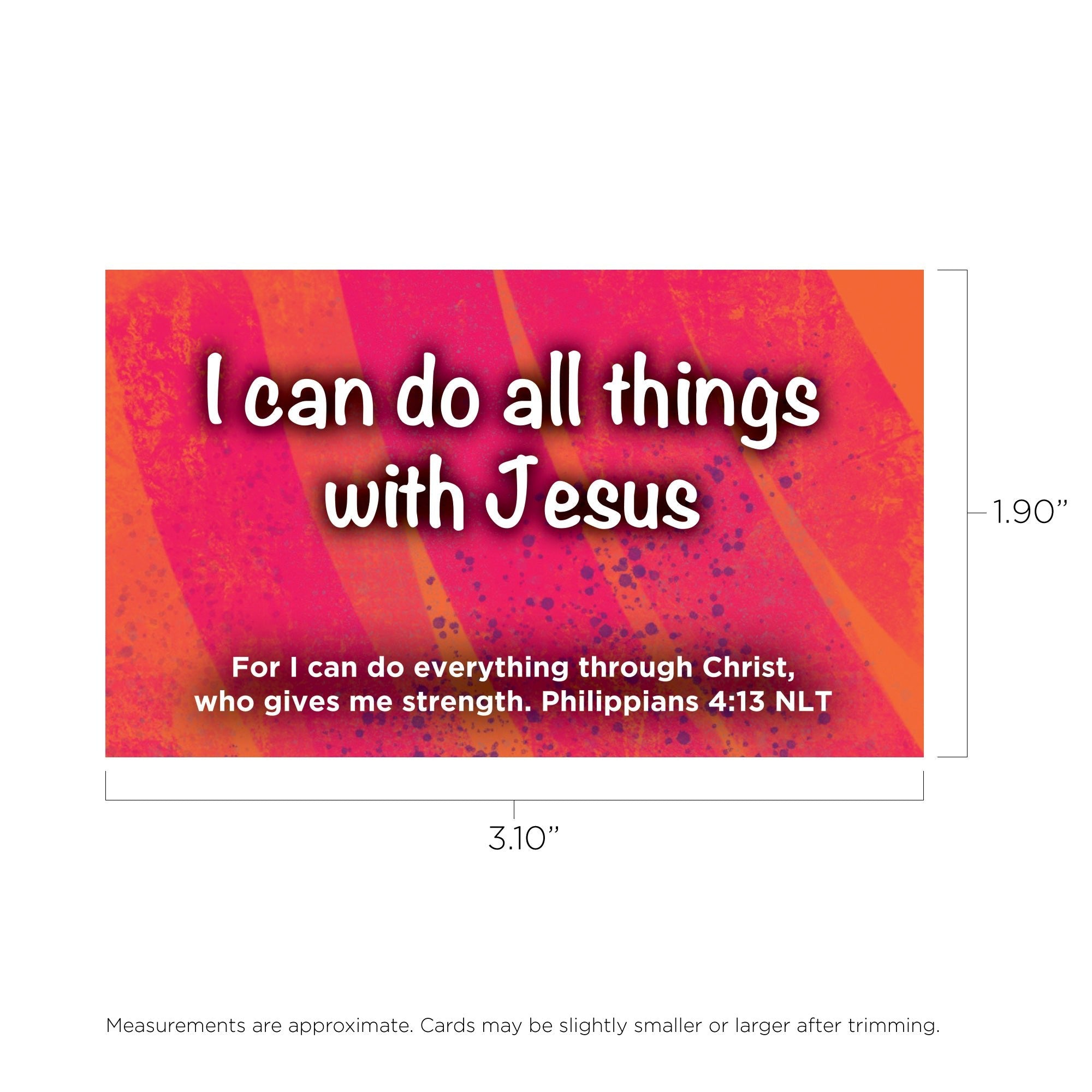 Children's Pass Along Scripture Cards - I Can Do All Things With Jesus, Pack of 25
