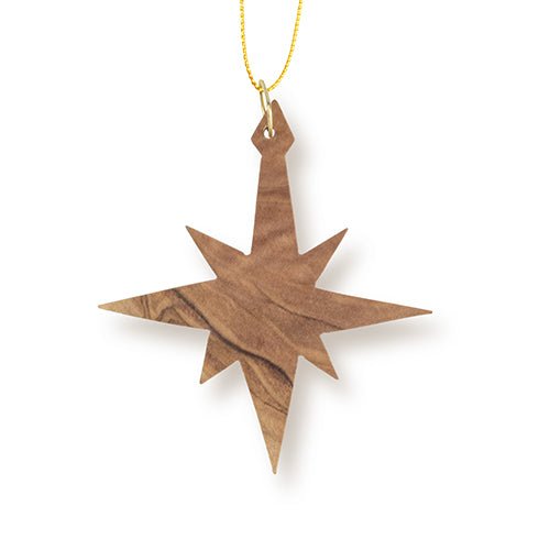 Christmas Star Holy Land Olive Wood Ornament