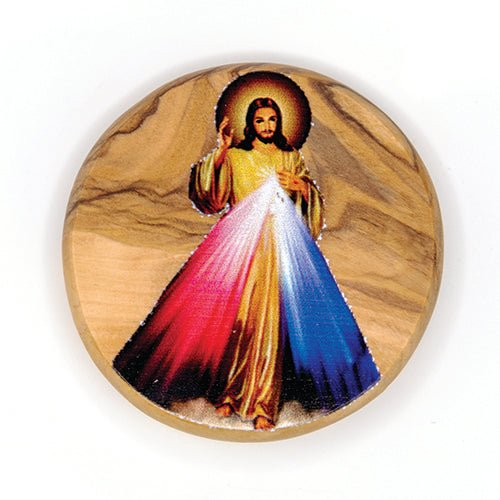 Jesus Divine Mercy Olive Wood Icon Magnet