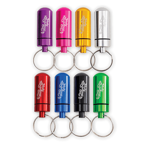 all 8 assorted oil container keychain colors