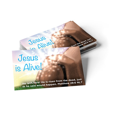 Easter, Pass Along Scripture Cards, Easter, Jesus is Alive (Empty Tomb), Matthew 28:6, Pack of 25
