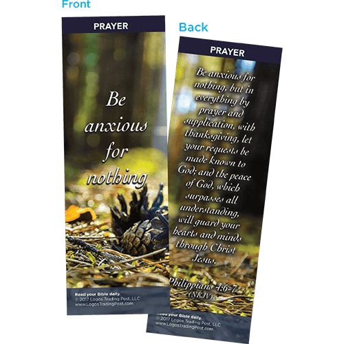Be Anxious For Nothing Bookmarks, Pack of 25- Christian Bookmarks